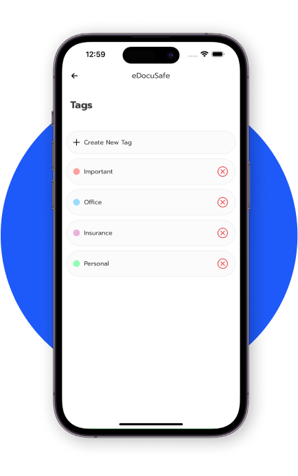 Extremely User-Friendly with eDocuSafe app tags